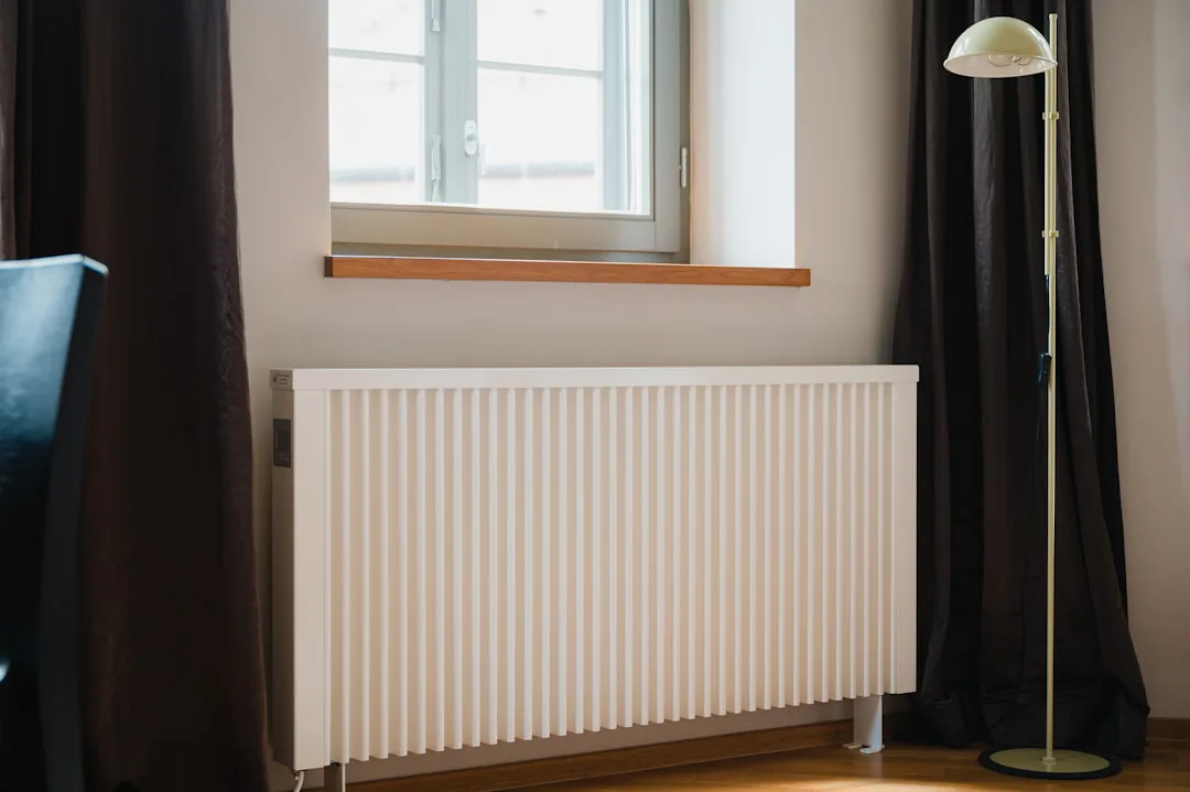 White radiator against wall in property interior