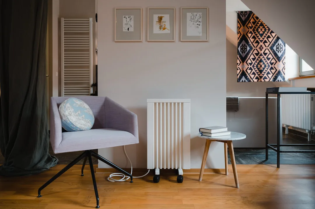 Heating radiator in property interior
