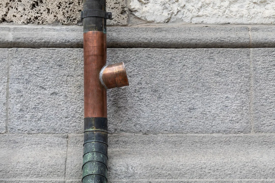 Copper pipe plumbing detail